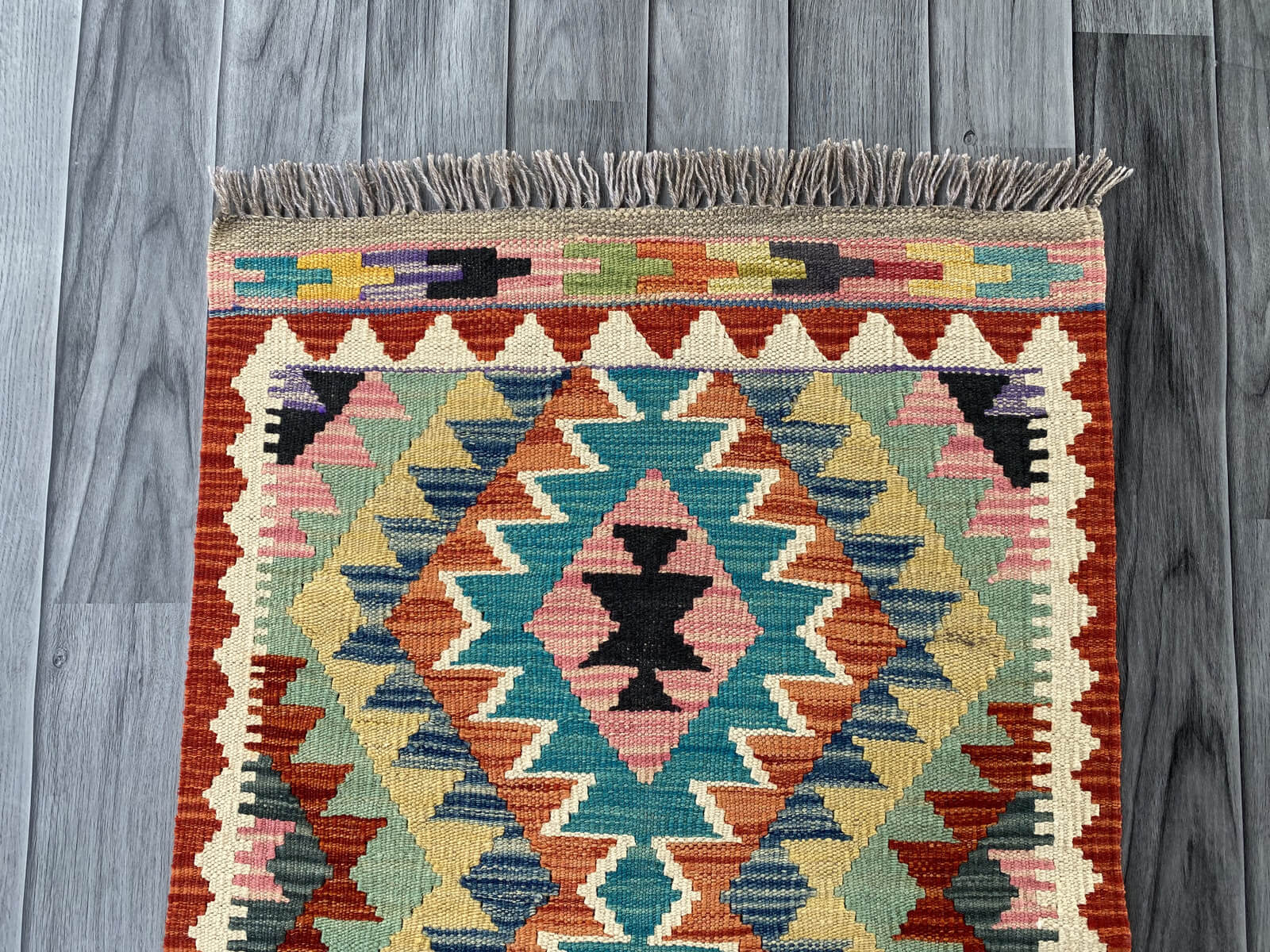 Handmade Afghan Chobi Kilim Rug 88x59 cm KAS#721