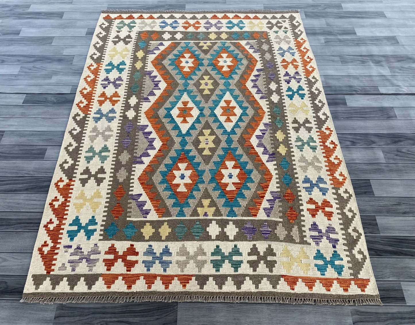 Handmade Afghan Chobi Kilim Rug 200 CM x  152 CM ( SS # 135 )