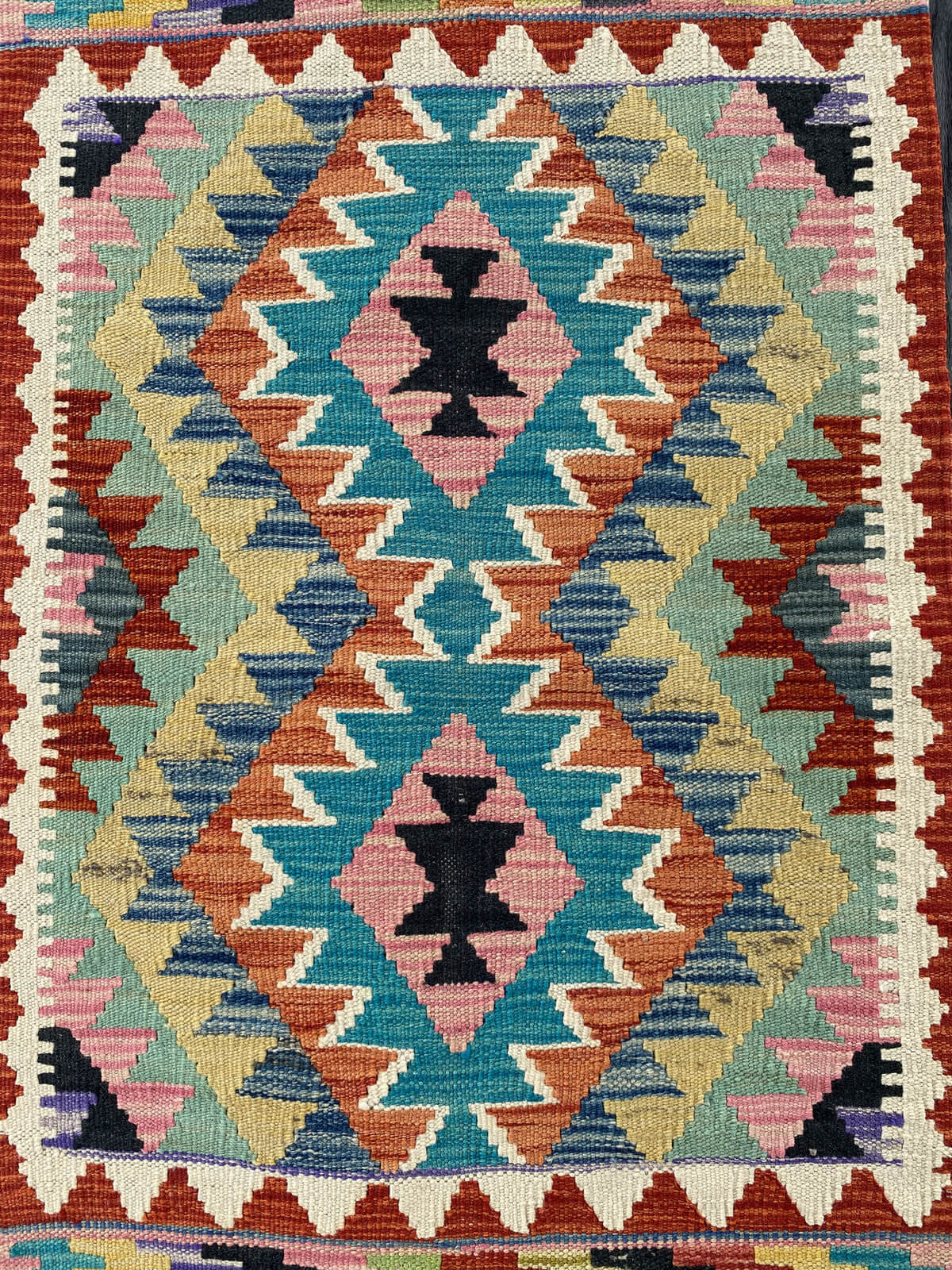 Handmade Afghan Chobi Kilim Rug 88x59 cm KAS#721