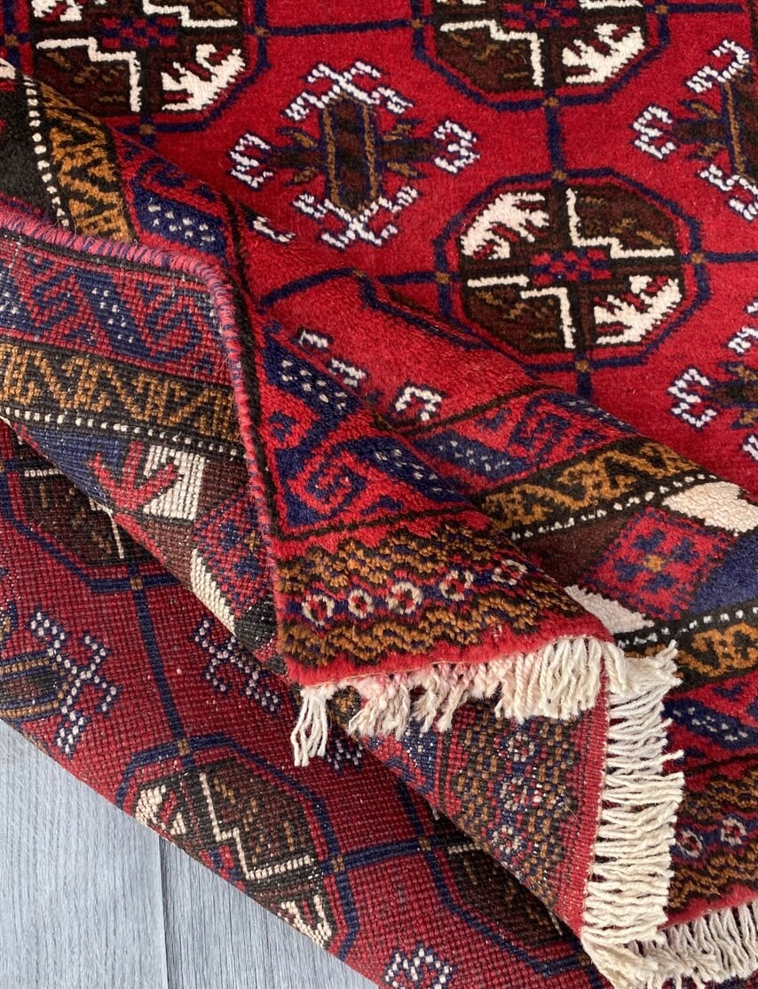 Handmade Afghan Traditional Balochi Rug 195CM x 115CM ES# 1192