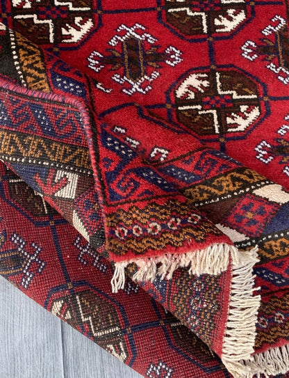 Handmade Afghan Traditional Balochi Rug 195CM x 115CM ES# 1192