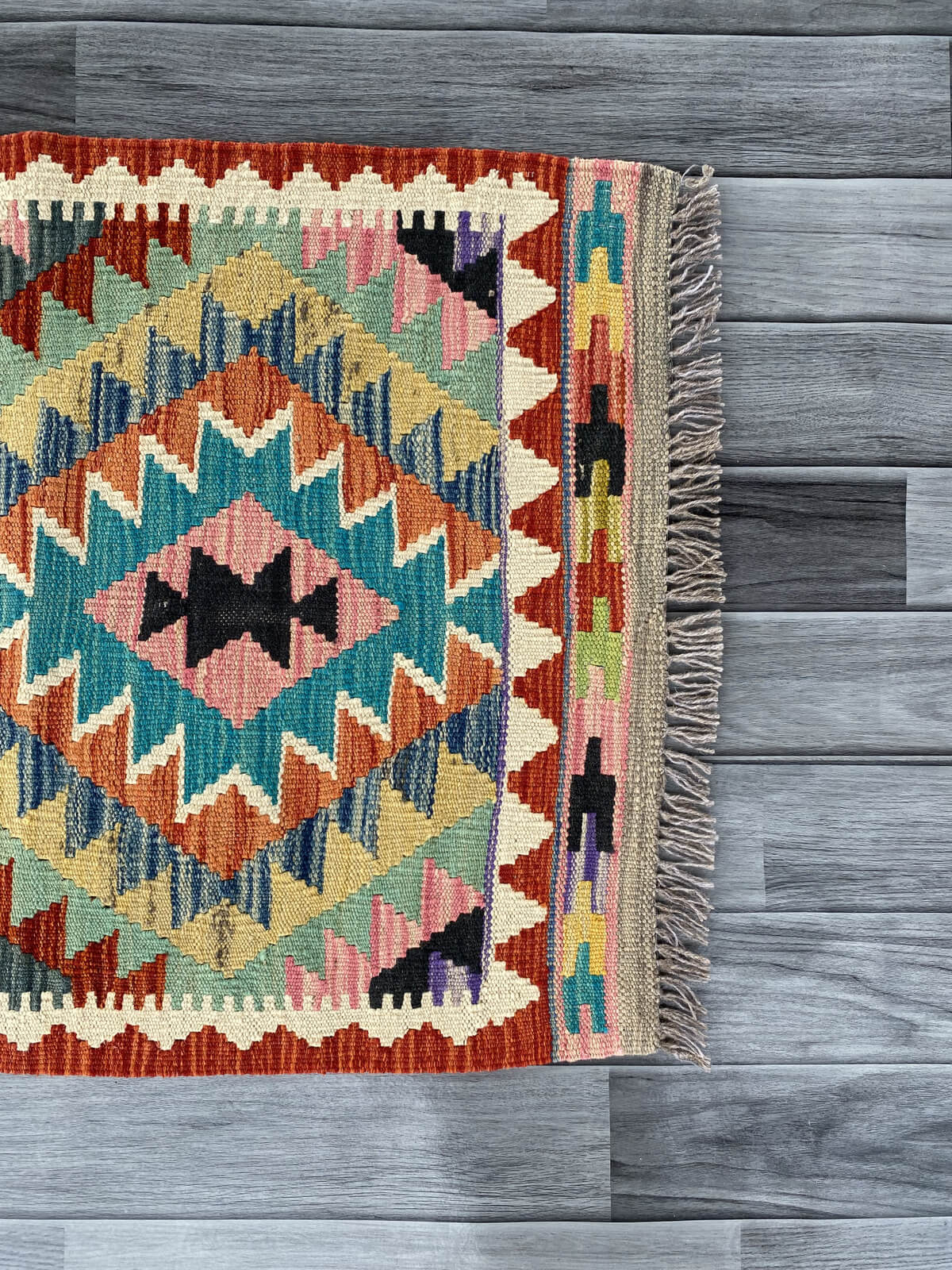 Handmade Afghan Chobi Kilim Rug 88x59 cm KAS#721