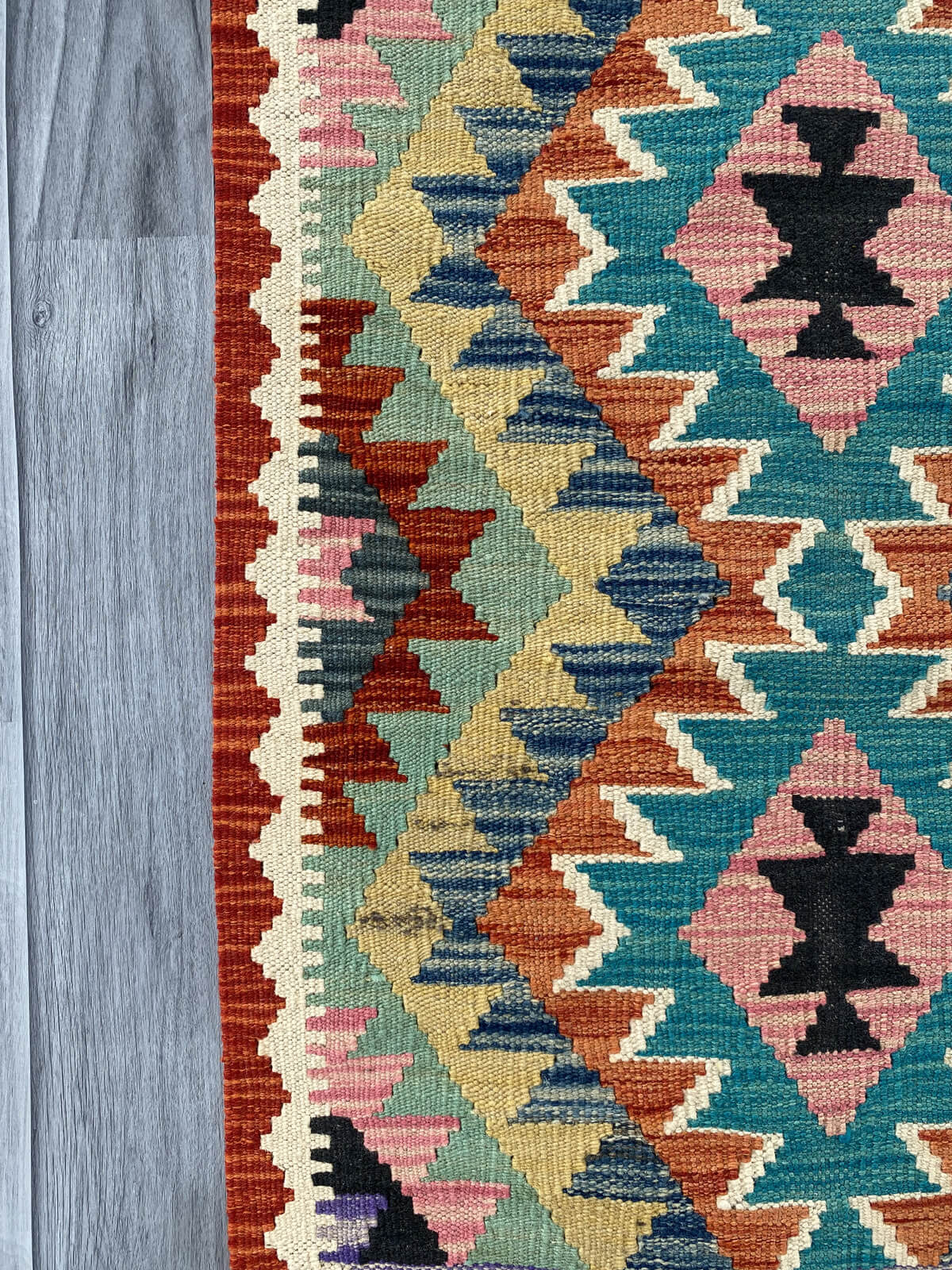 Handmade Afghan Chobi Kilim Rug 88x59 cm KAS#721