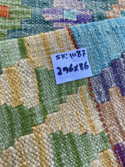 Handmade Flat Weave Kilim Rug (296 CM x 86 CM) SK#1087