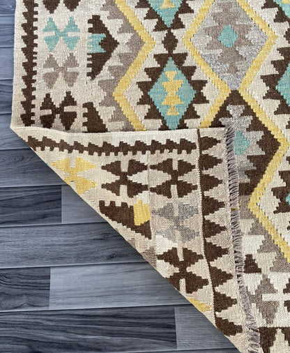 Handmade Afghan Chobi Kilim Rug 197 CM x  154 CM ( SS # 134 )