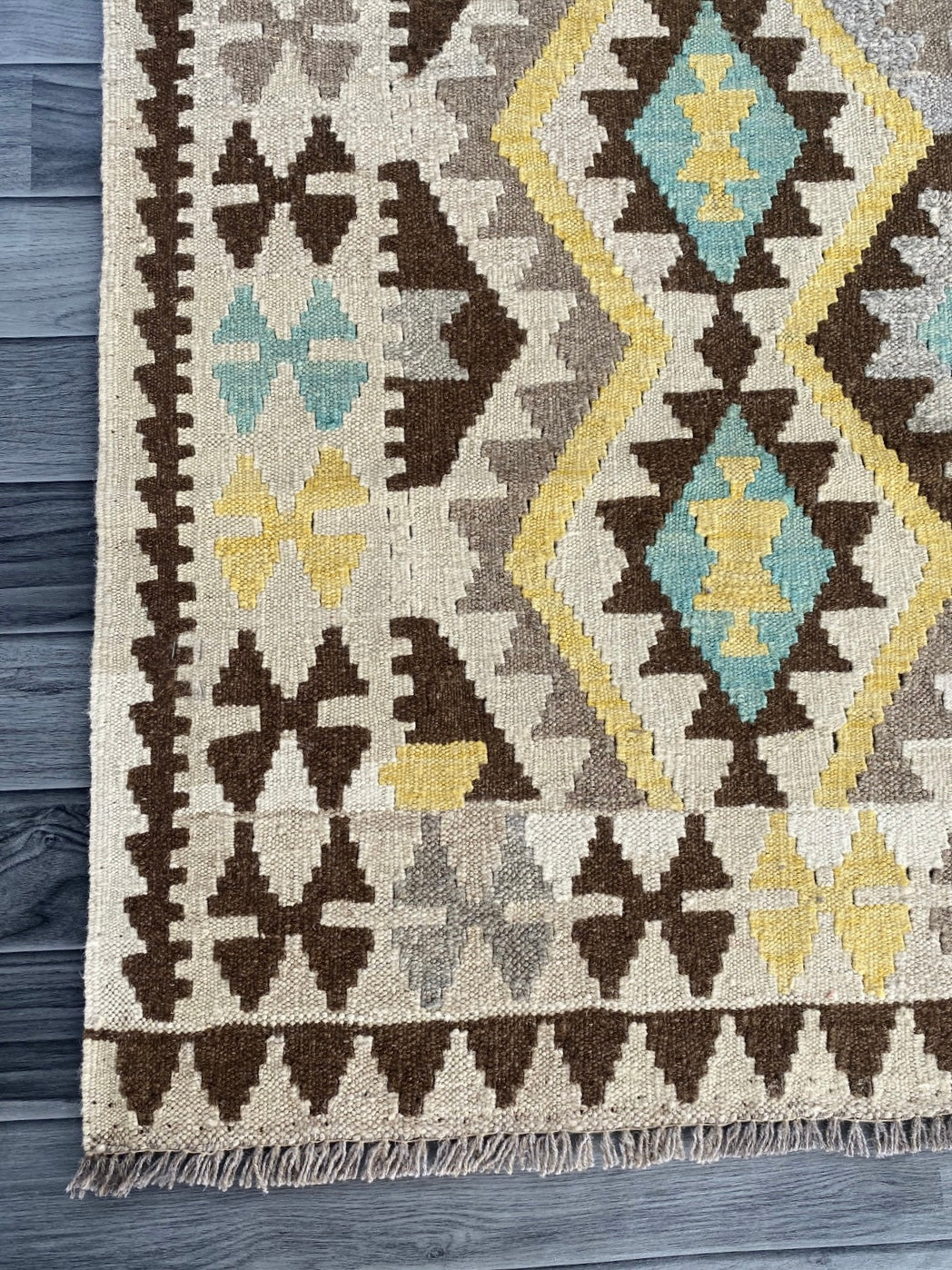 Handmade Afghan Chobi Kilim Rug 197 CM x  154 CM ( SS # 134 )