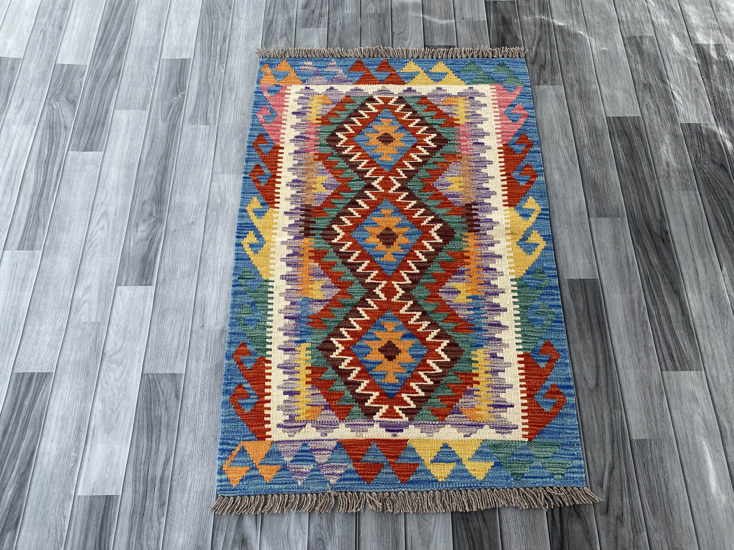 Handmade Afghan Chobi Kilim Rug 118x79 cm KAS#722