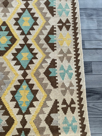 Handmade Afghan Chobi Kilim Rug 197 CM x  154 CM ( SS # 134 )