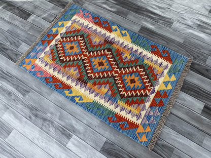 Handmade Afghan Chobi Kilim Rug 118x79 cm KAS#722