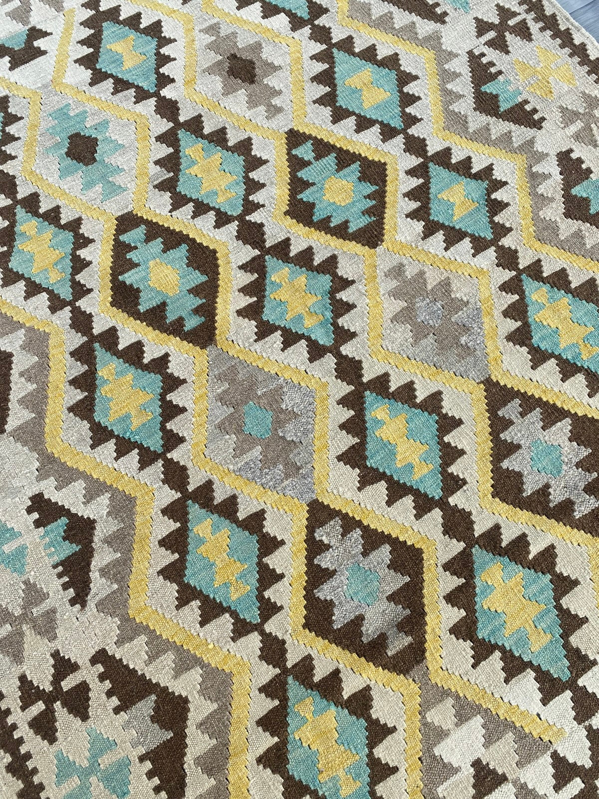 Handmade Afghan Chobi Kilim Rug 197 CM x  154 CM  SS # 134