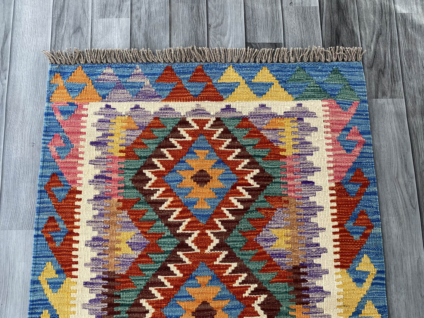 Handmade Afghan Chobi Kilim Rug 118x79 cm KAS#722