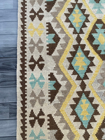 Handmade Afghan Chobi Kilim Rug 197 CM x  154 CM ( SS # 134 )