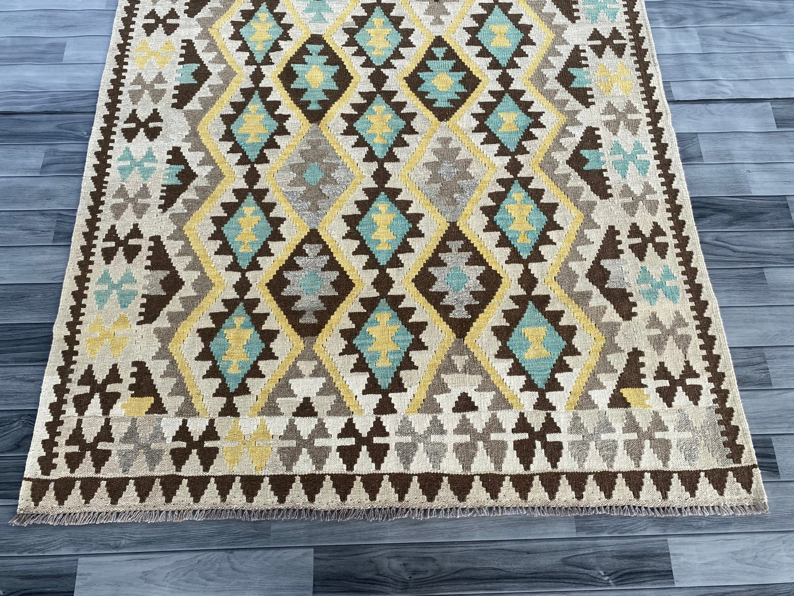Handmade Afghan Chobi Kilim Rug 197 CM x  154 CM  SS # 134