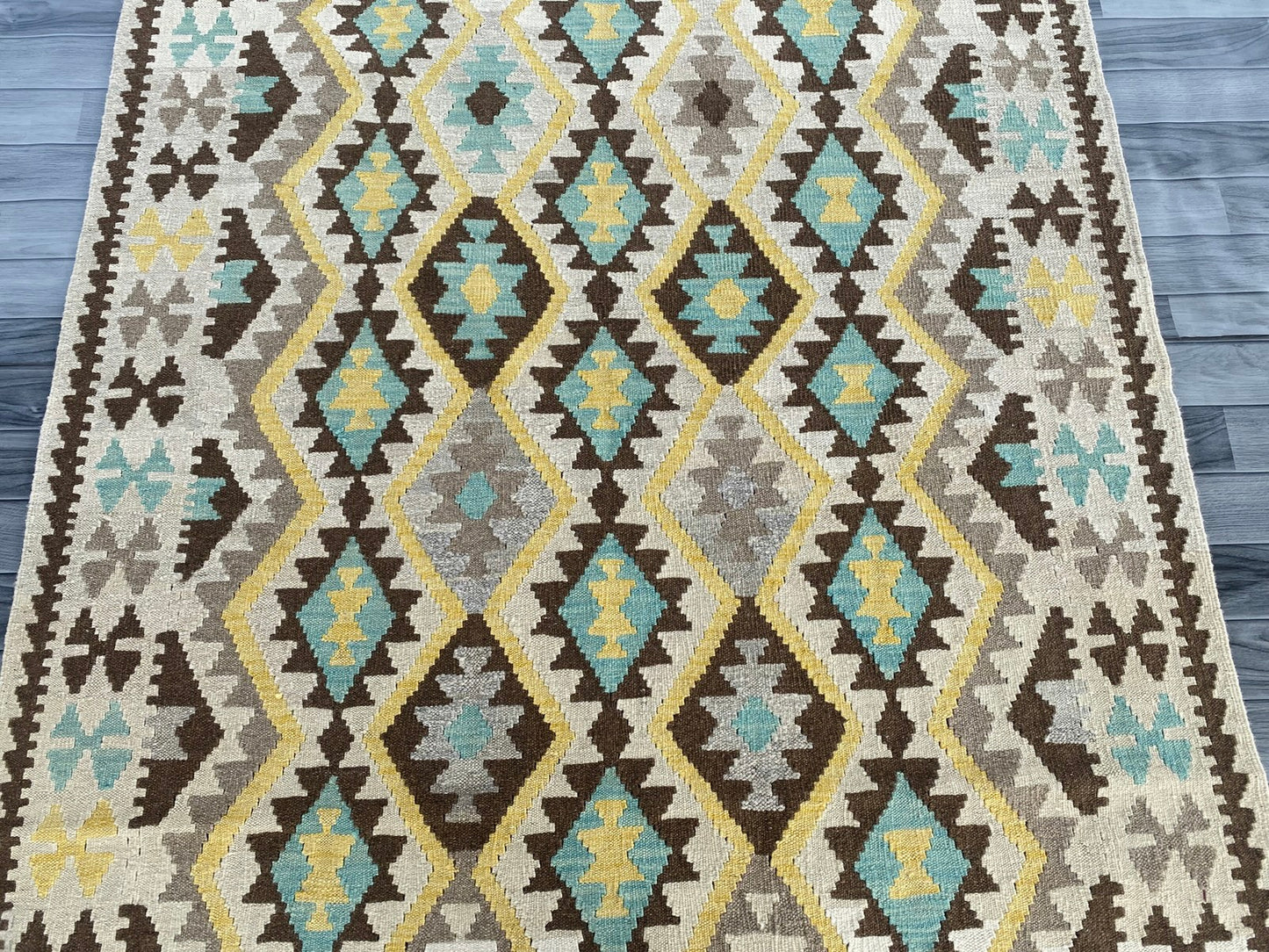 Handmade Afghan Chobi Kilim Rug 197 CM x  154 CM ( SS # 134 )