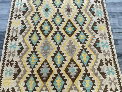 Handmade Afghan Chobi Kilim Rug 197 CM x  154 CM ( SS # 134 )