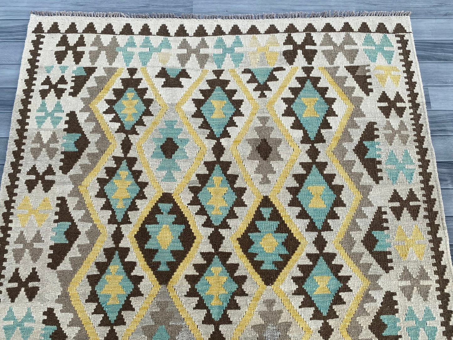 Handmade Afghan Chobi Kilim Rug 197 CM x  154 CM ( SS # 134 )