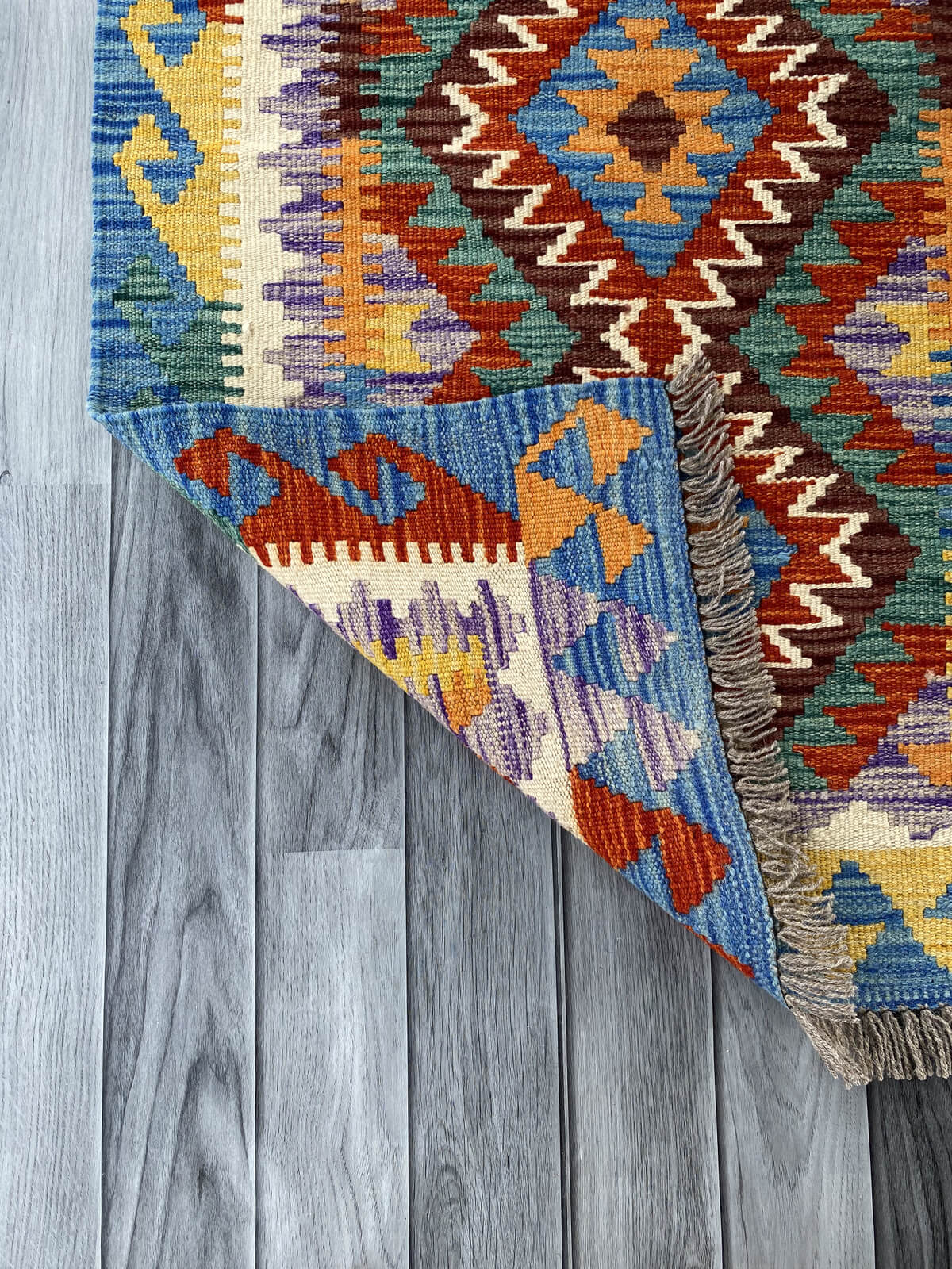 Handmade Afghan Chobi Kilim Rug 118x79 cm KAS#722