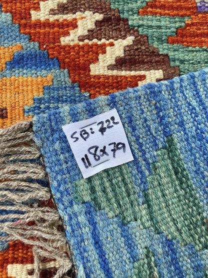 Handmade Afghan Chobi Kilim Rug 118x79 cm KAS#722