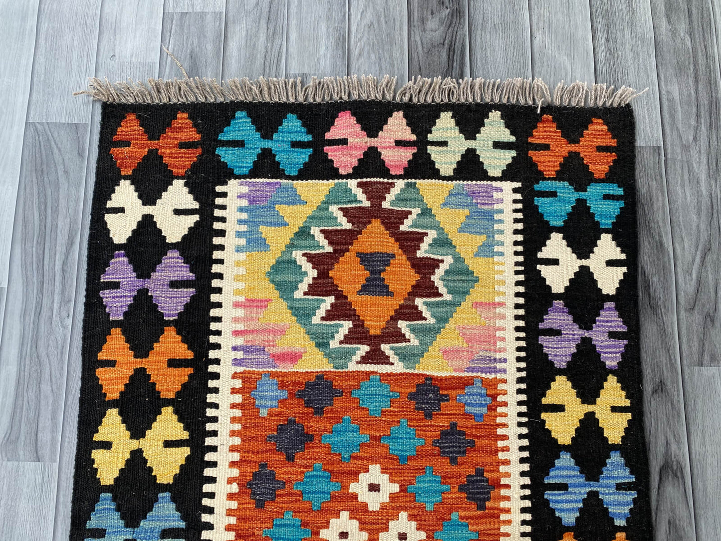 Handmade Afghan Chobi Kilim Rug 123x79 cm KAS#723