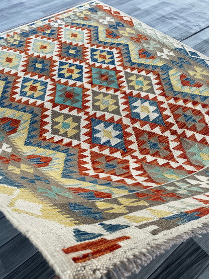 Handmade Afghan Chobi Kilim Rug 202  CM x  153 CM ( SS # 133 )