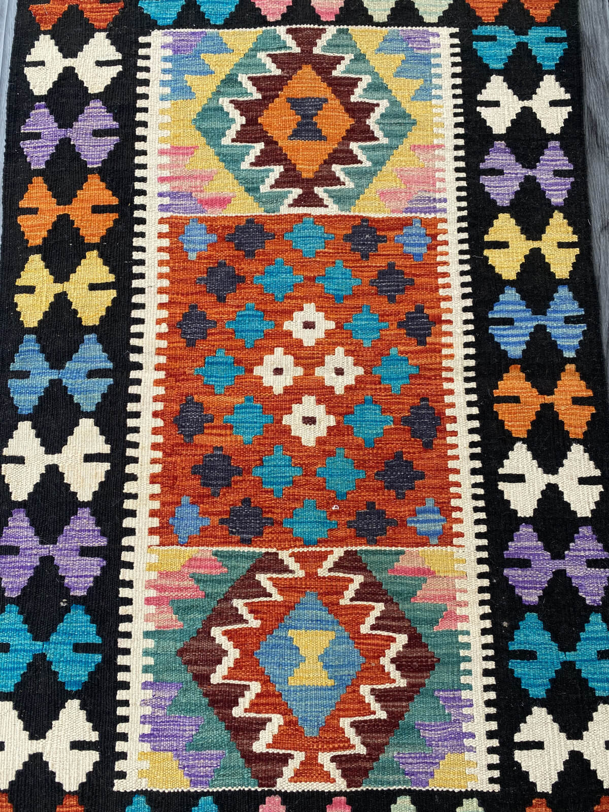 Handmade Afghan Chobi Kilim Rug 123x79 cm KAS#723