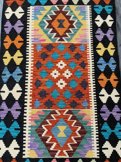 Handmade Afghan Chobi Kilim Rug 123x79 cm KAS#723