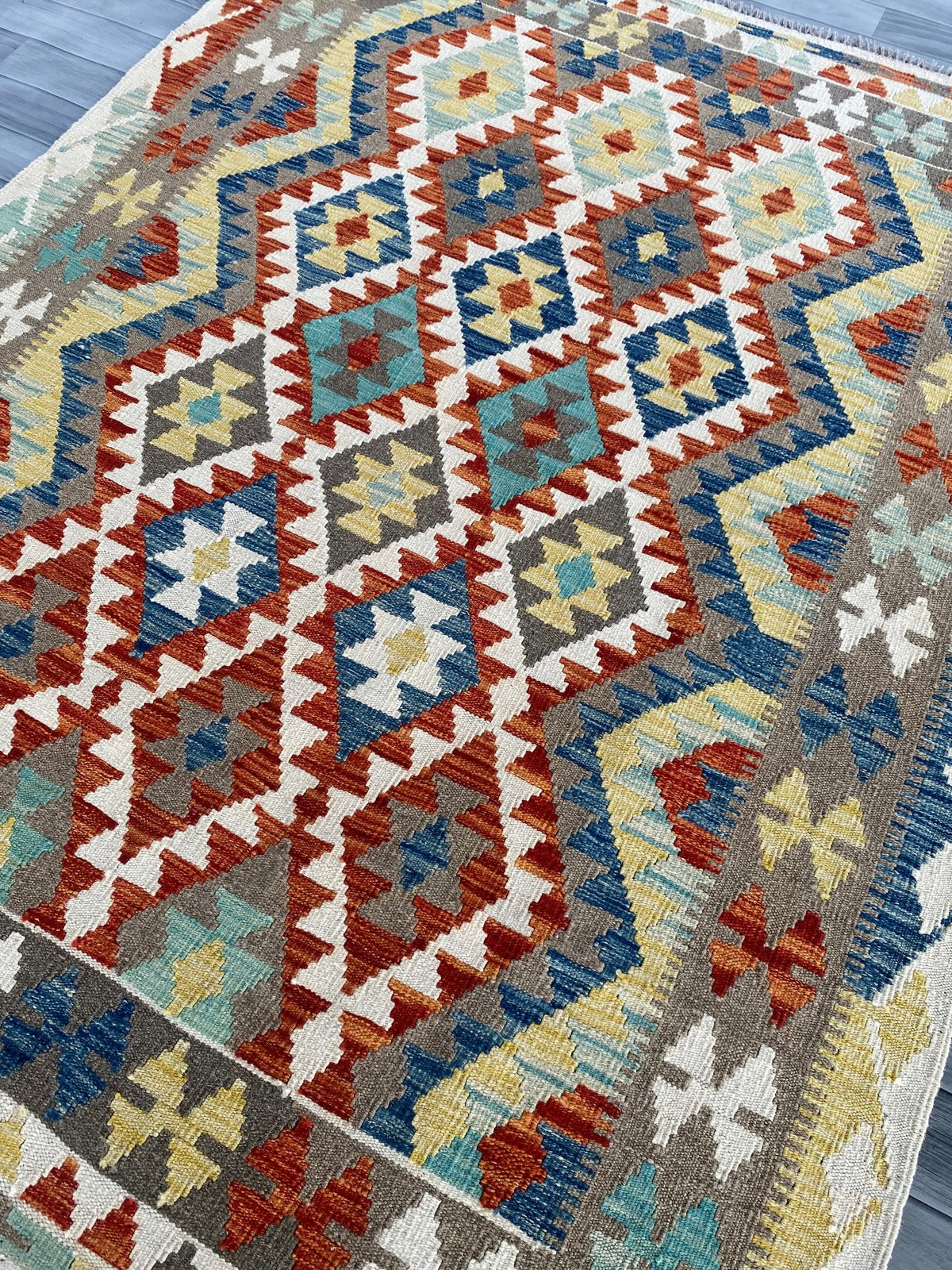 Handmade Afghan Chobi Kilim Rug 202  CM x  153 CM  SS # 133