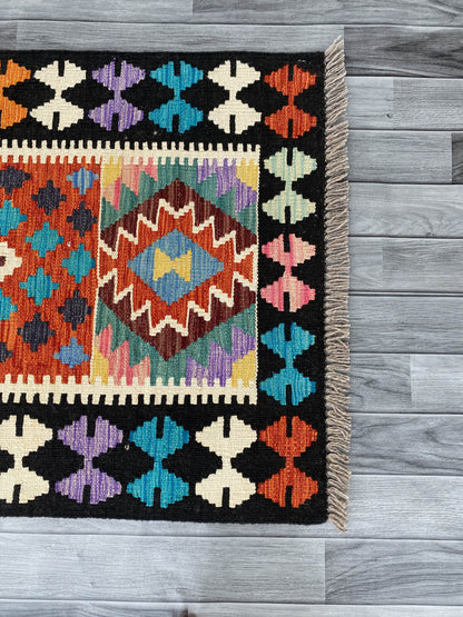 Handmade Afghan Chobi Kilim Rug 123x79 cm KAS#723