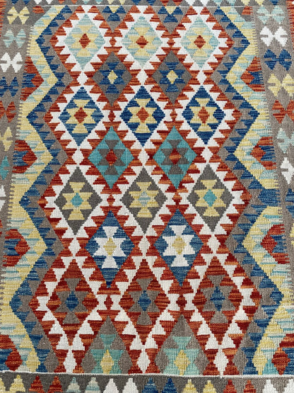 Handmade Afghan Chobi Kilim Rug 202  CM x  153 CM ( SS # 133 )