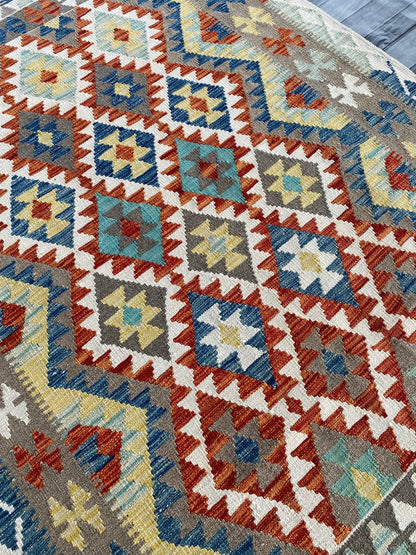 Handmade Afghan Chobi Kilim Rug 202  CM x  153 CM ( SS # 133 )