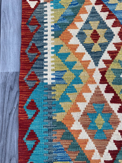 Handmade Flat Weave Kilim Rug (393 CM x 84 CM) SK#1089