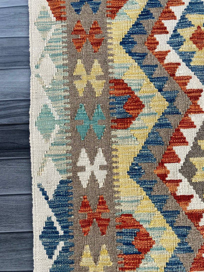 Handmade Afghan Chobi Kilim Rug 202  CM x  153 CM ( SS # 133 )