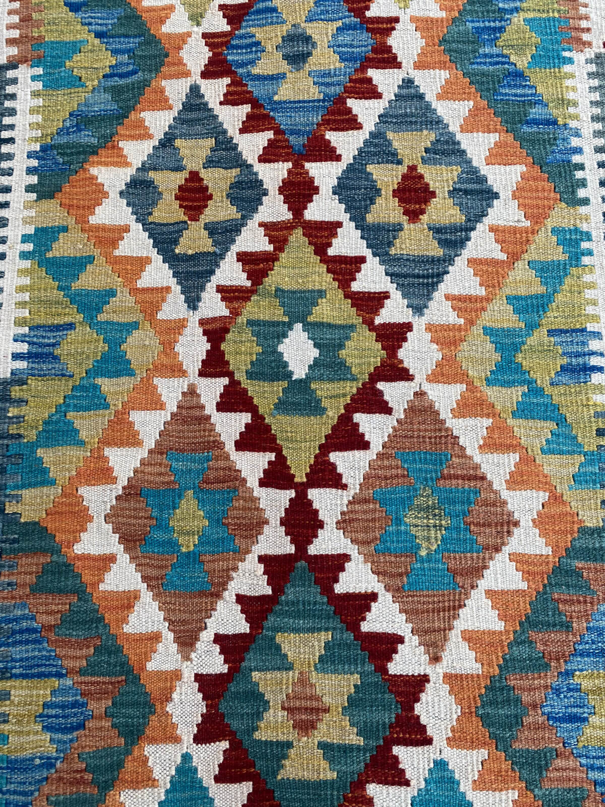 Handmade Flat Weave Kilim Rug (393 CM x 84 CM) SK#1089