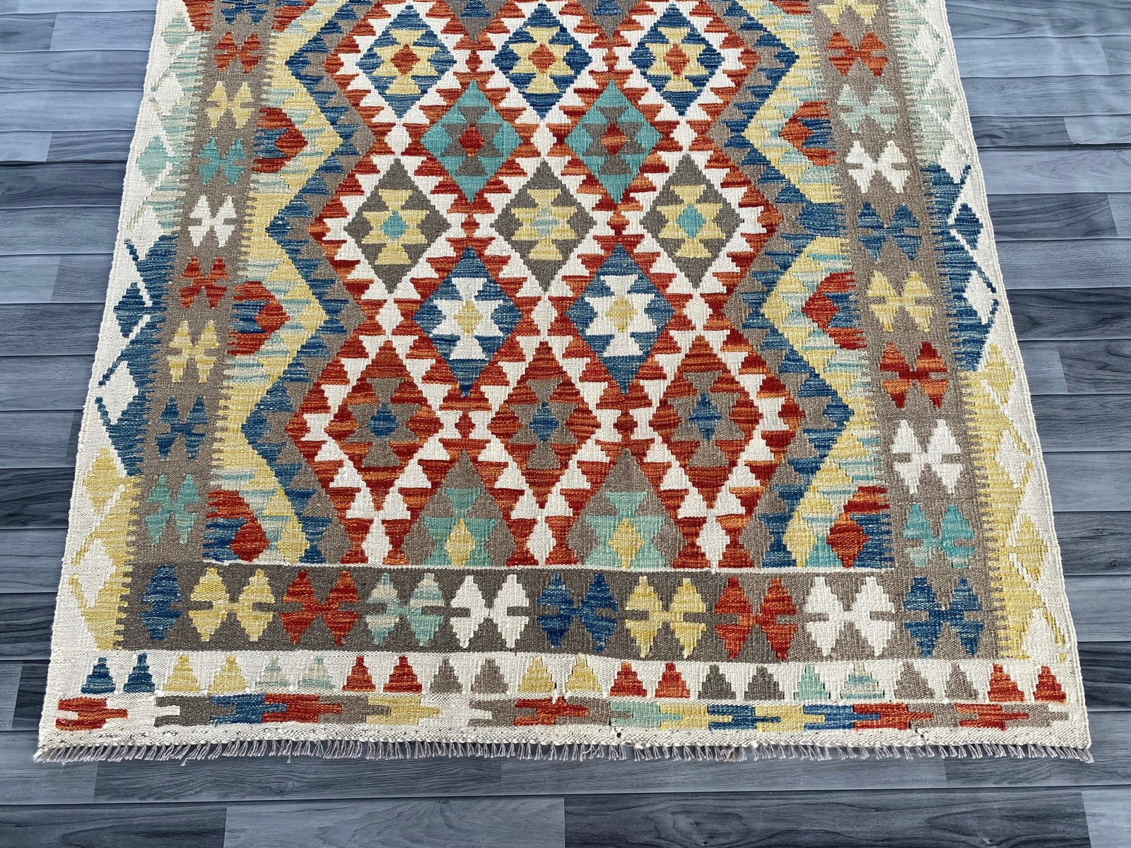Handmade Afghan Chobi Kilim Rug 202  CM x  153 CM  SS # 133