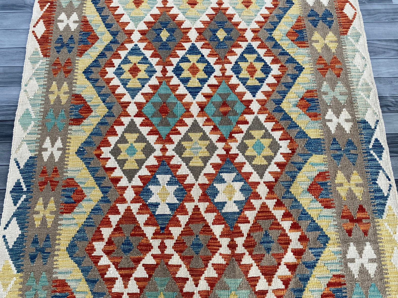 Handmade Afghan Chobi Kilim Rug 202  CM x  153 CM  SS # 133
