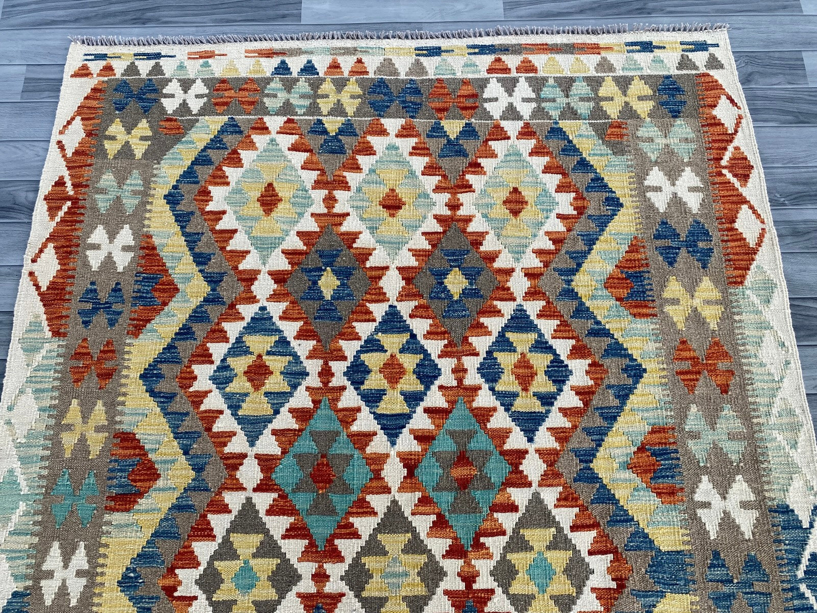 Handmade Afghan Chobi Kilim Rug 202  CM x  153 CM  SS # 133
