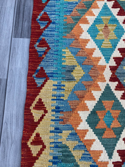 Handmade Flat Weave Kilim Rug (393 CM x 84 CM) SK#1089