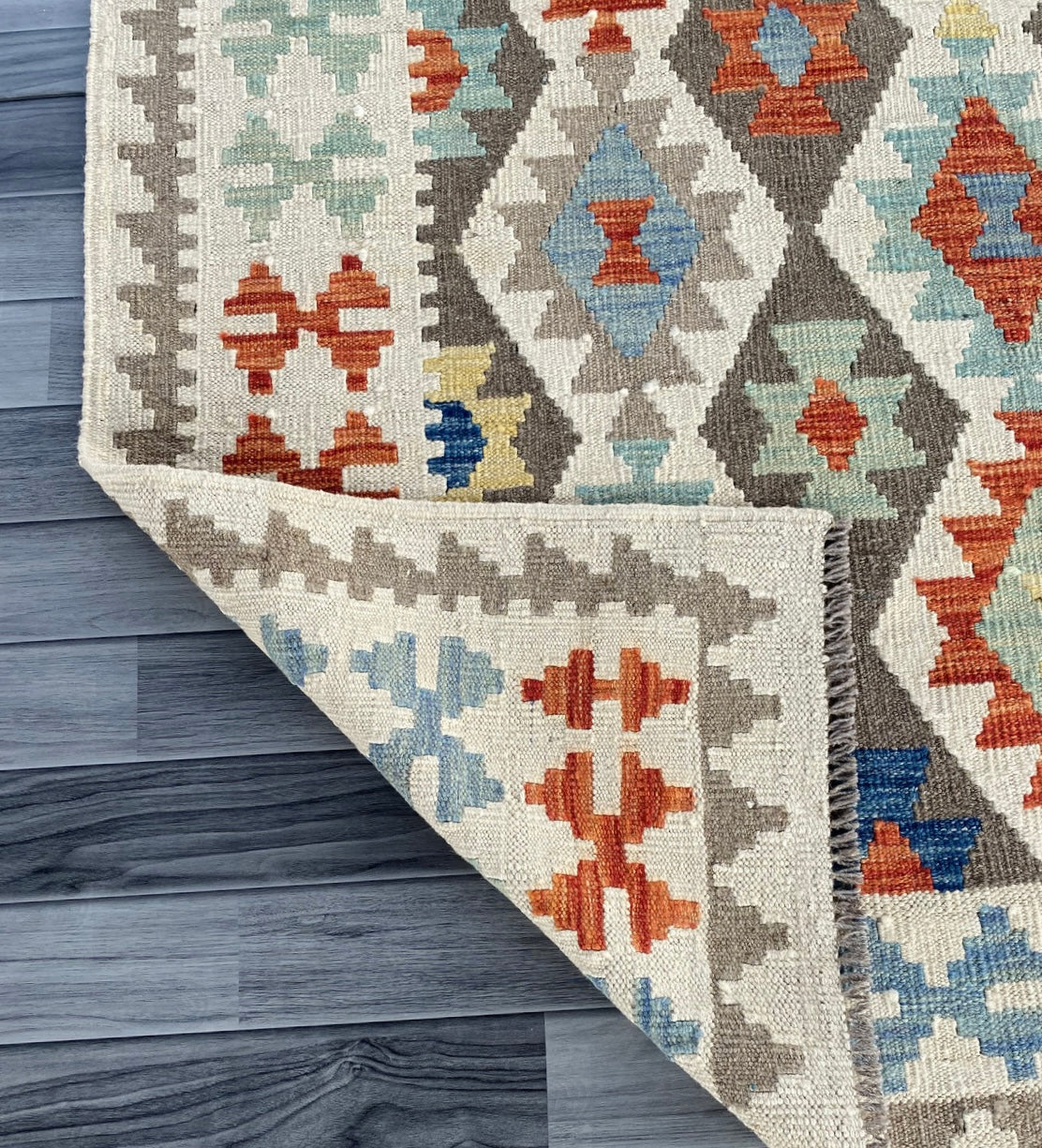 Handmade Afghan Chobi Kilim Rug 192  CM x  154 CM ( SS # 132 )