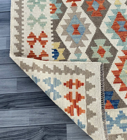 Handmade Afghan Chobi Kilim Rug 192  CM x  154 CM ( SS # 132 )