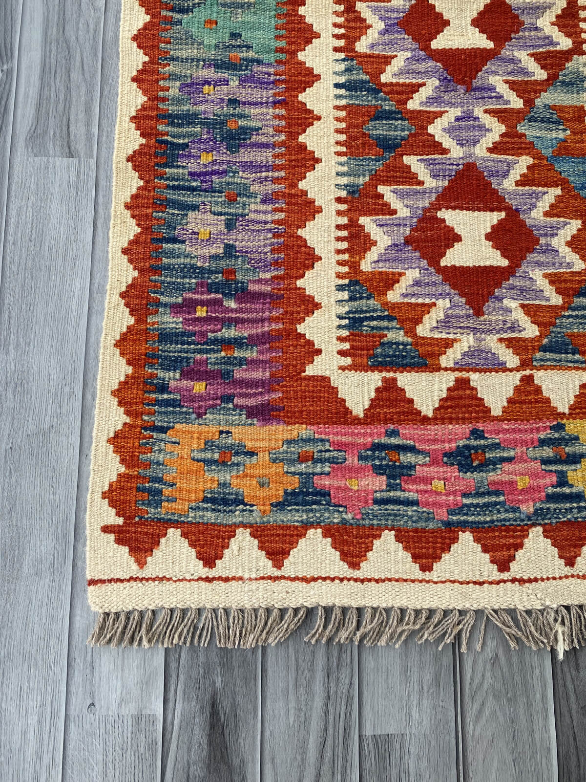 Handmade Afghan Chobi Kilim Rug 128x78 cm KAS#724
