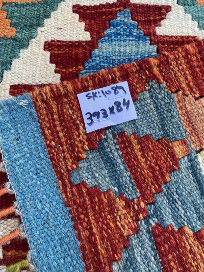 Handmade Flat Weave Kilim Rug (393 CM x 84 CM) SK#1089