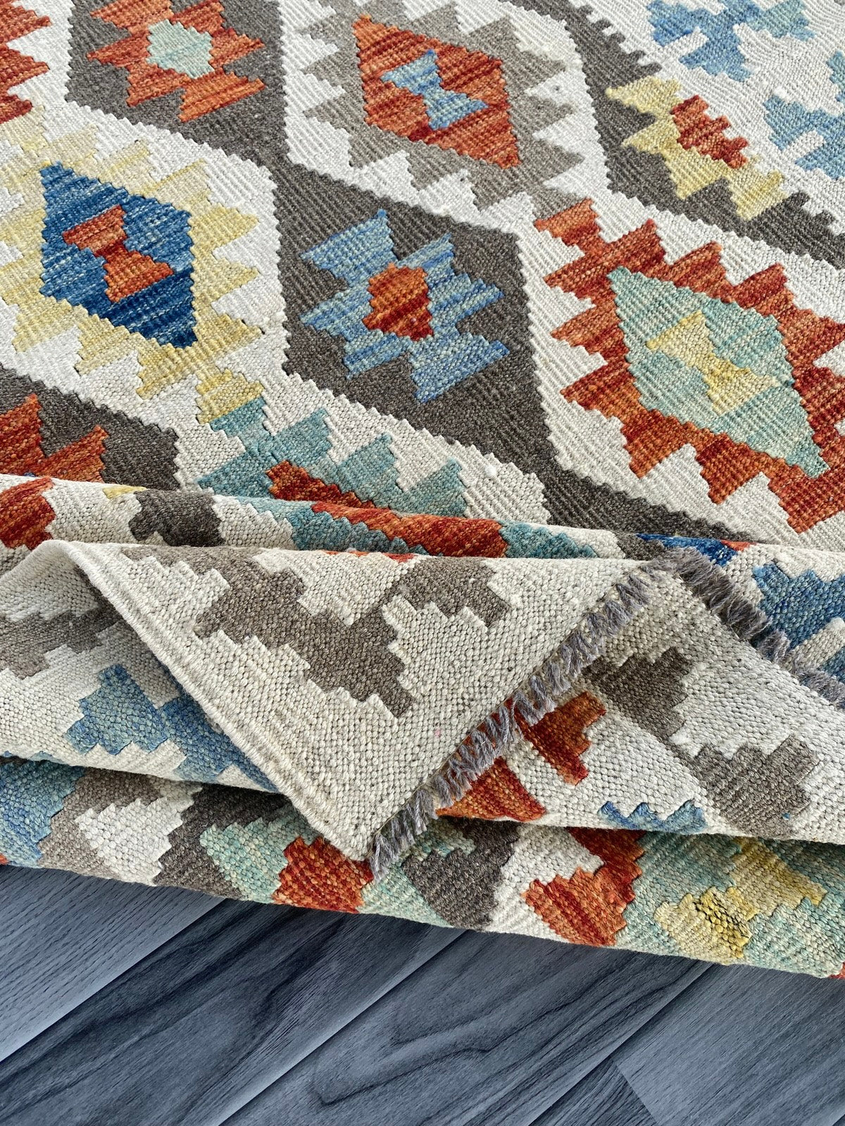 Handmade Afghan Chobi Kilim Rug 192  CM x  154 CM ( SS # 132 )