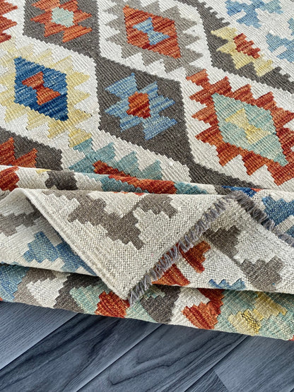 Handmade Afghan Chobi Kilim Rug 192  CM x  154 CM ( SS # 132 )