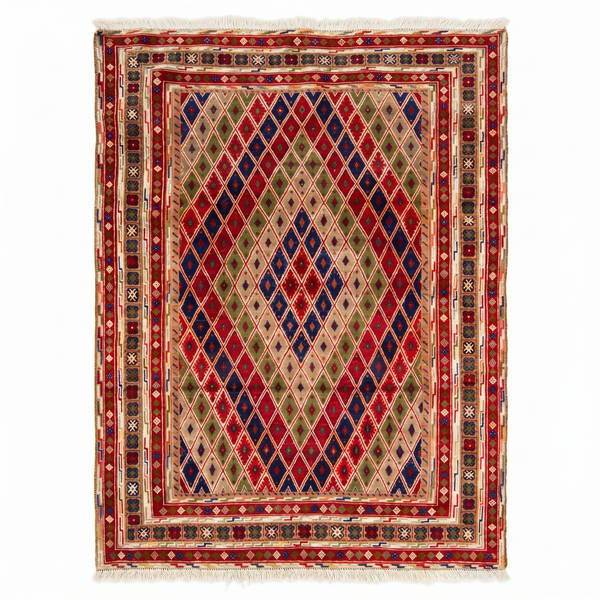 Handmade Afghan Tribal Meshwani Rug 201 CM x156 CM KAB#10084