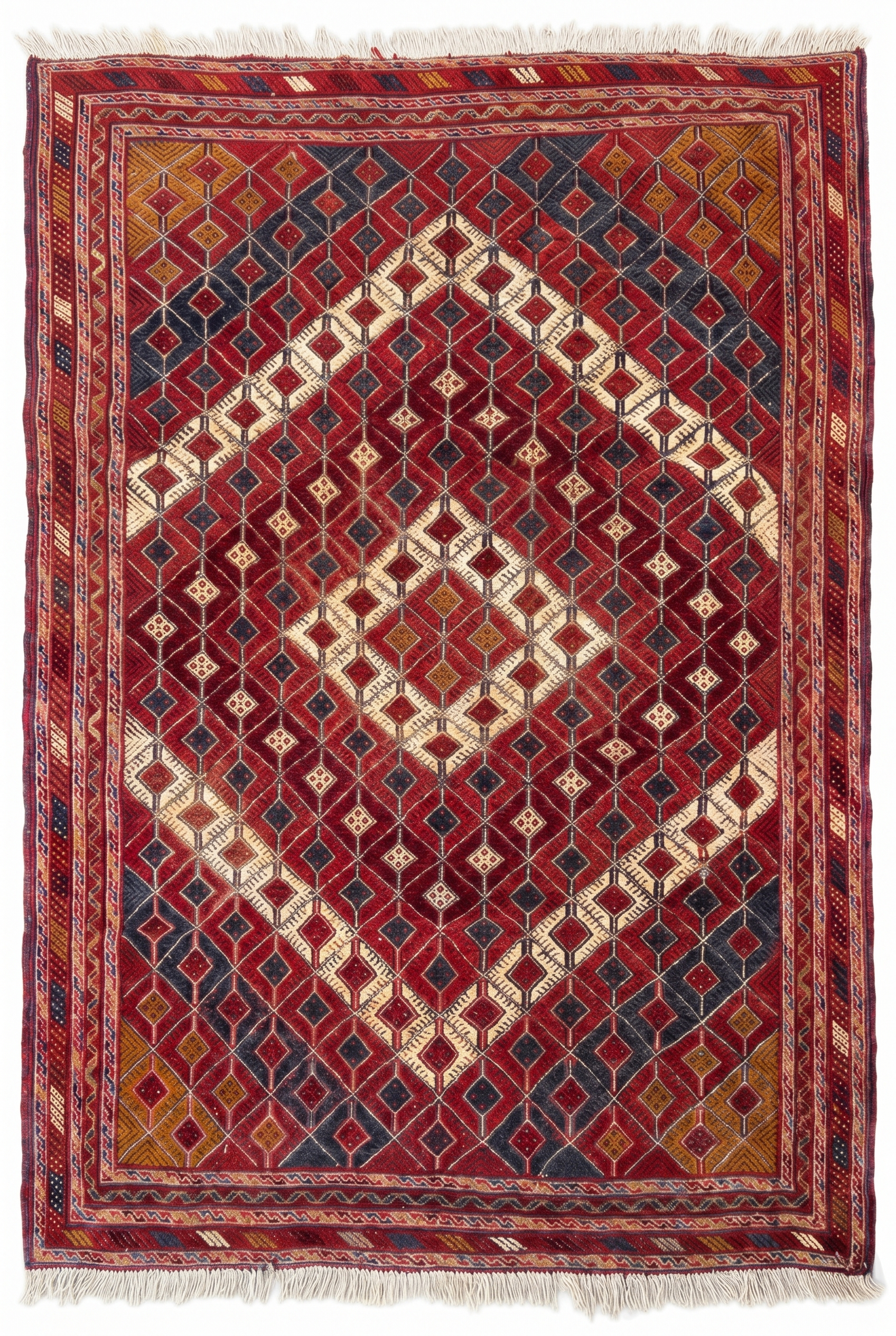 Handmade Afghan Tribal Meshwani Rug 195 CM x 163 CM KAB# 10373