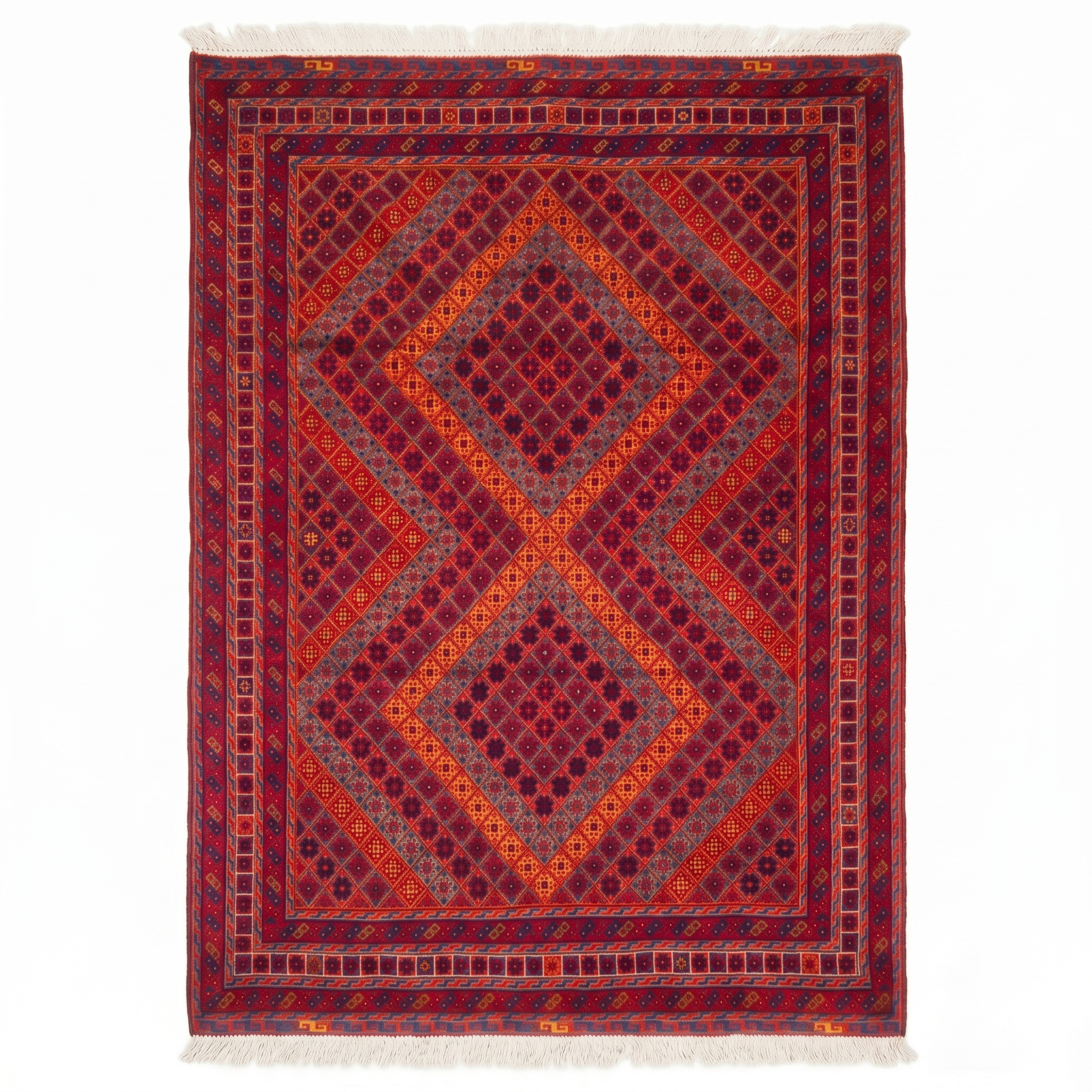 Handmade Afghan Tribal Meshwani Rug 200 CM x151 CM KAB# 10383