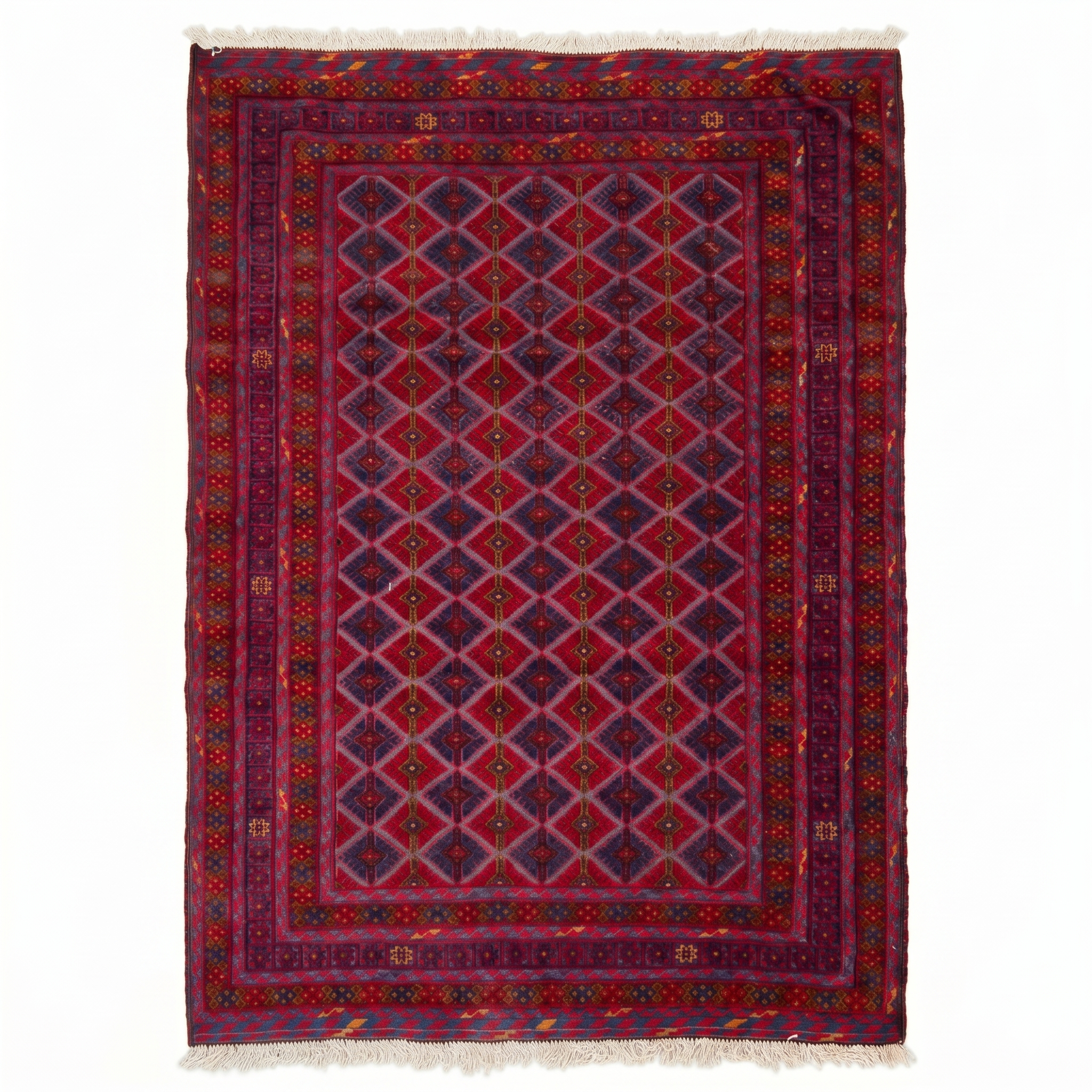 Handmade Afghan Tribal Meshwani Rug 195 CM x 145 CM KAB# 10390