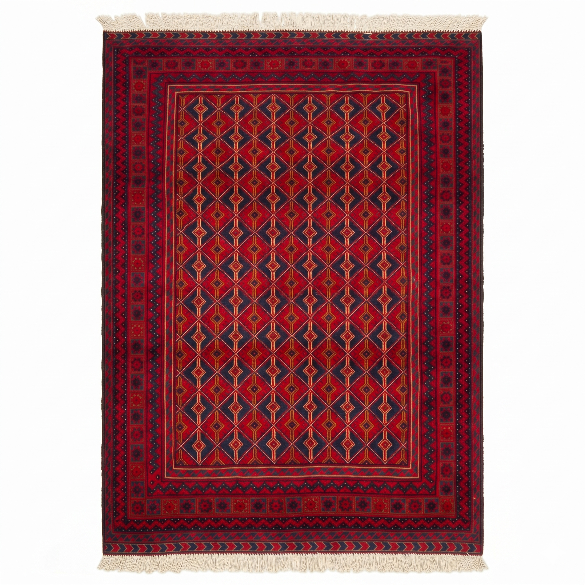Handmade Afghan Tribal Meshwani Rug 200 CM x 152 CM KAB# 10399