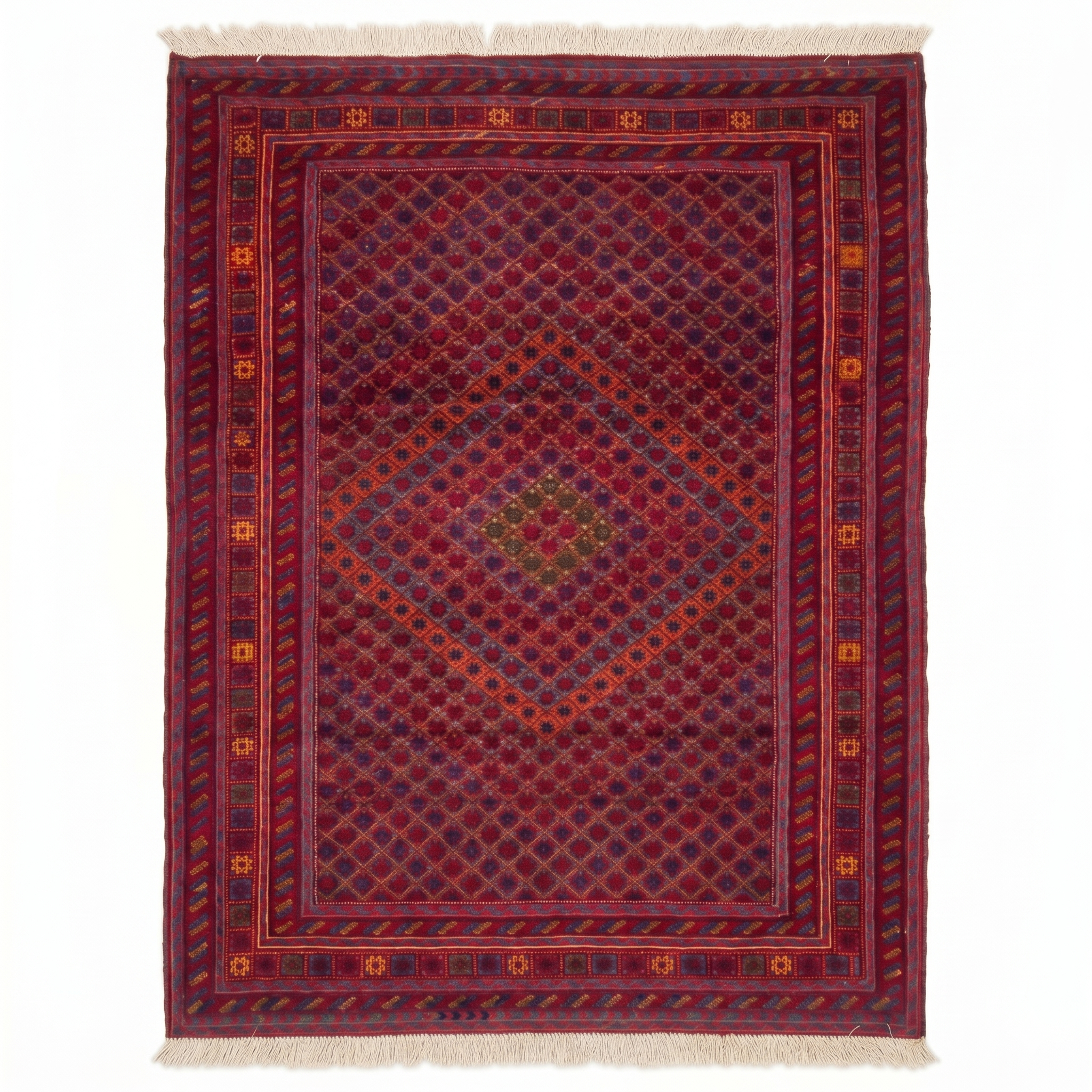 Handmade Afghan Tribal Meshwani Rug 187 CM x 158 CM KAB# 10495