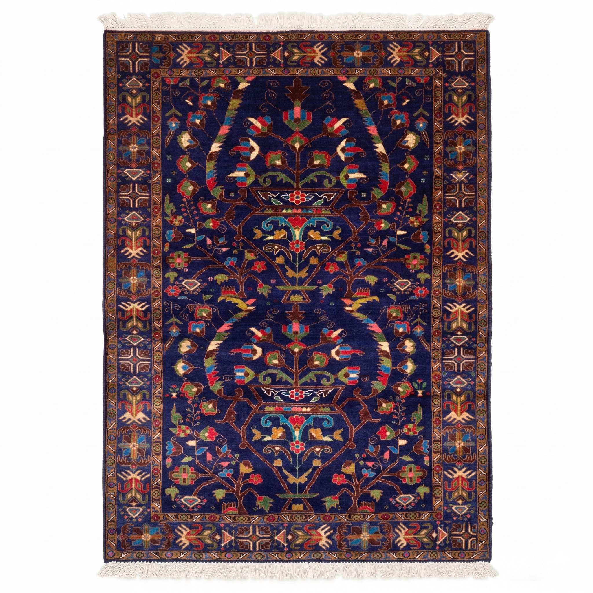 Handmade Afghan Traditional Balochi Rug 245 CM x 118 CM KAS#306